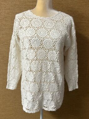 De Rotchild Crochet Sweater Women’s Medium Ivory